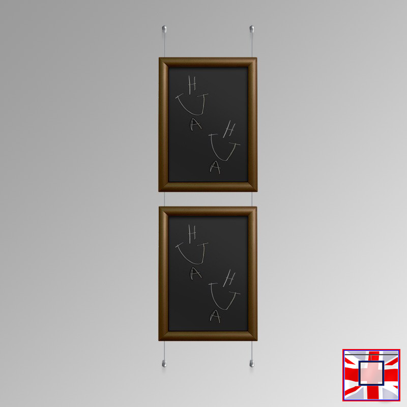 Walnut Wall-to-Wall Hanging Chalk Board Kit