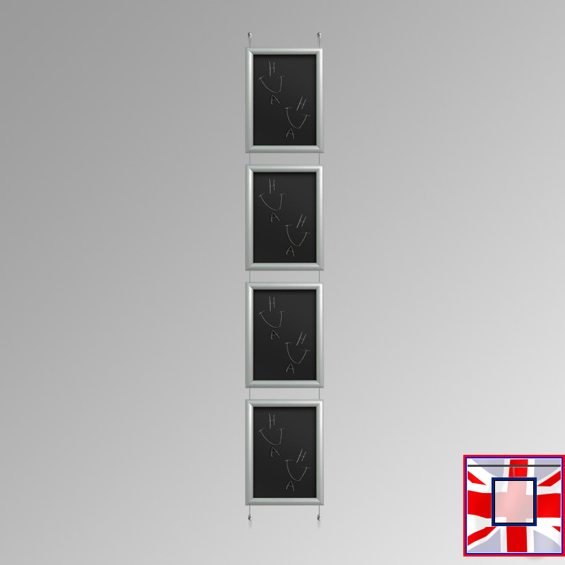 Silver Wall-to-Wall Hanging Chalk Board Kit