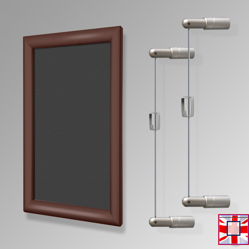 Walnut Wall-to-Wall Mounted Chalk Board Hanging Kit