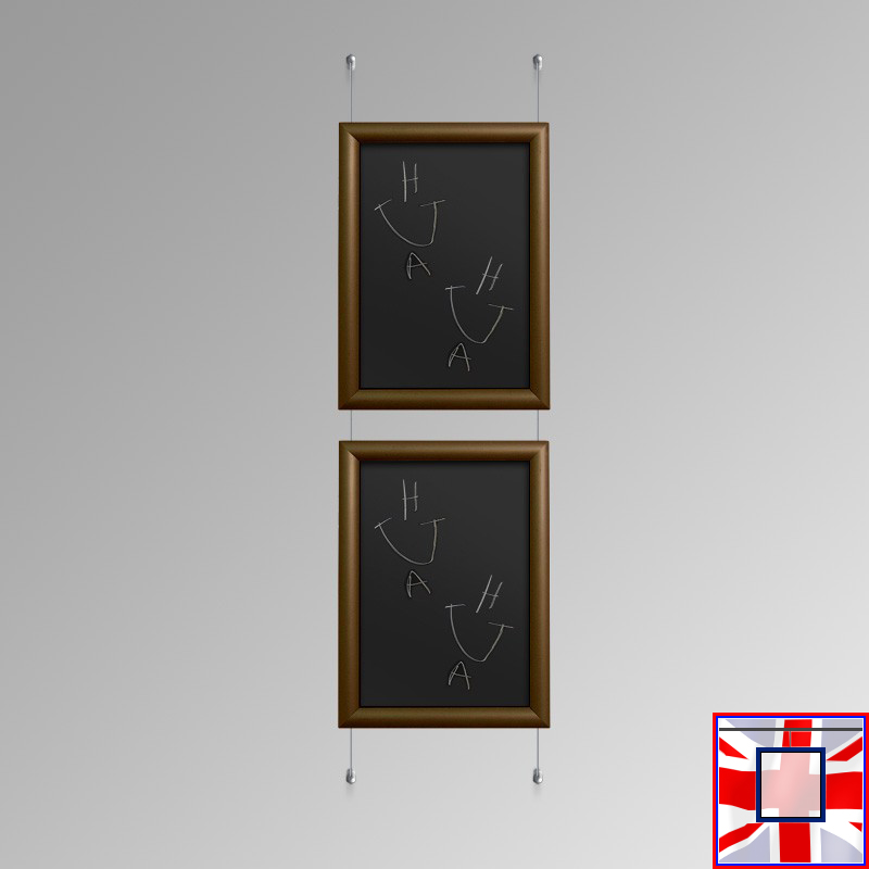 Walnut Wall-to-Wall Mounted Chalk Board Hanging Kit