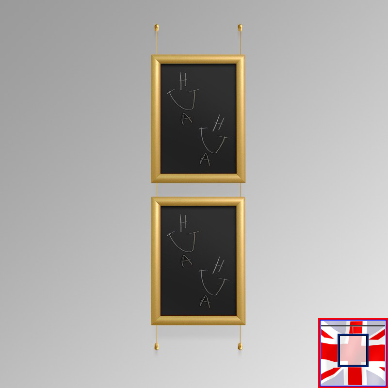 Wall-to-Wall GOLD Frame Chalkboard Hanging Kit (All Gold Cables)