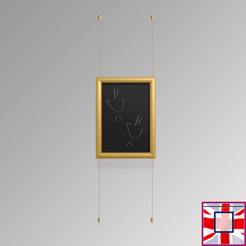 Wall-to-Wall GOLD Frame Chalkboard Hanging Kit (All Gold Cables)