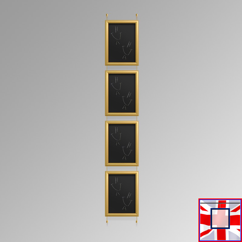 Wall-to-Wall GOLD Frame Chalkboard Hanging Kit (All Gold Cables)