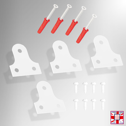 White Mirror Plate Mounting Kit (Includes Black Screws)